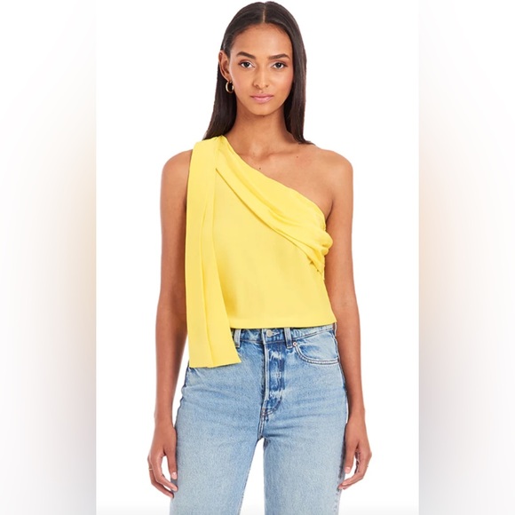 Yellow One Shoulder One Piece - Picture 1 of 6